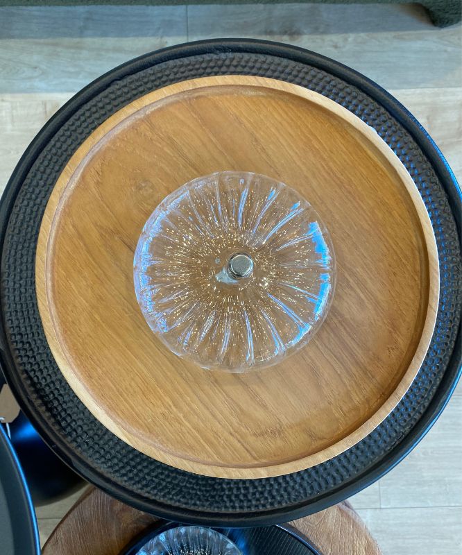 Lampe à huile sphère striée