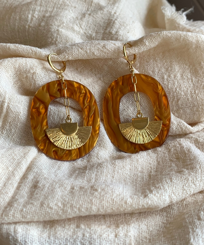 Boucles d'oreilles soleil plaqué or