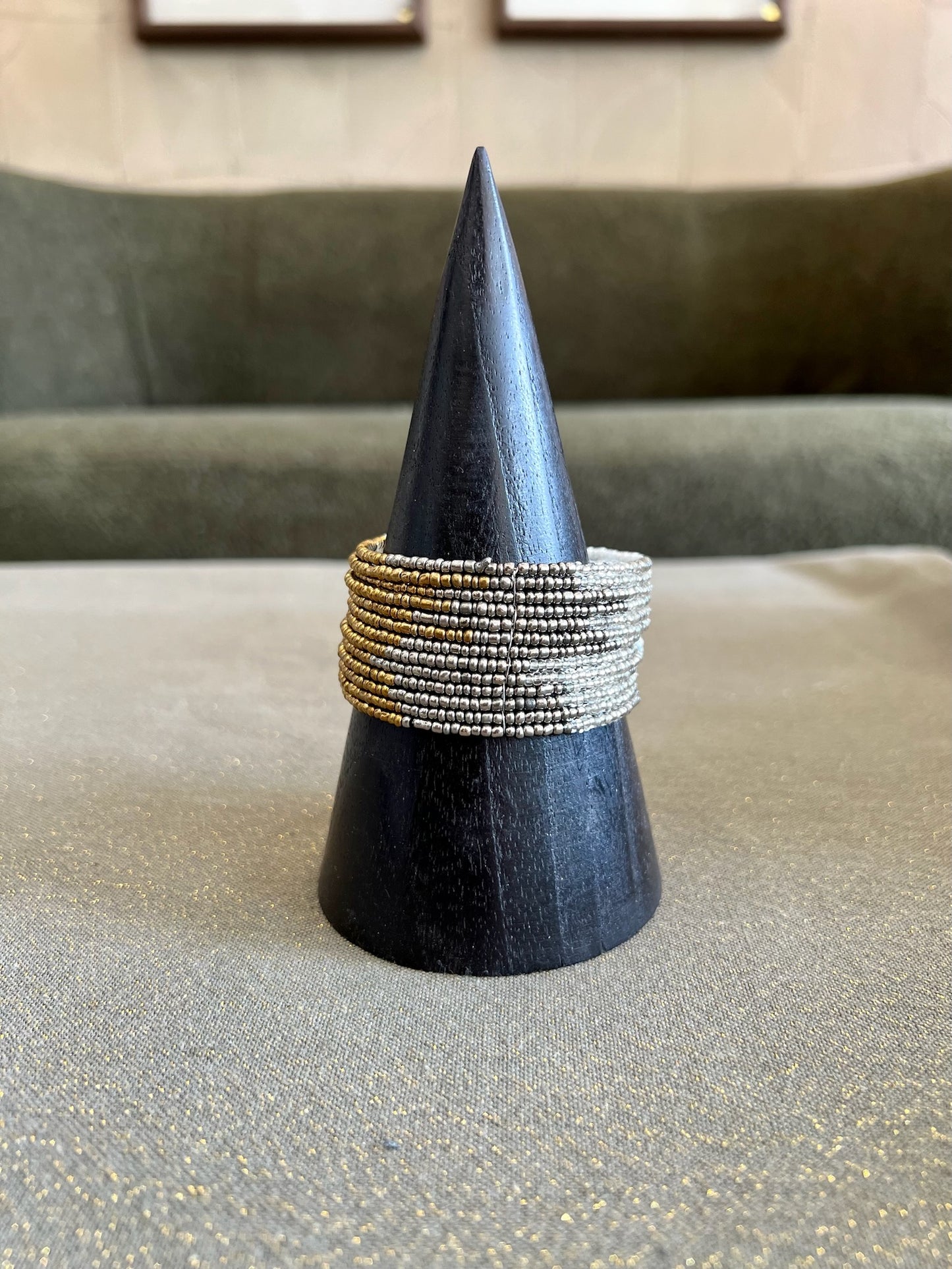 Bracelet en perles de rocailles tricolor