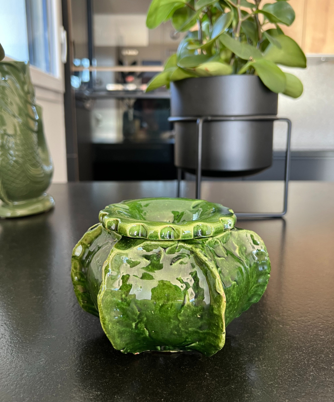 Cendrier marocain vert cactus en céramique