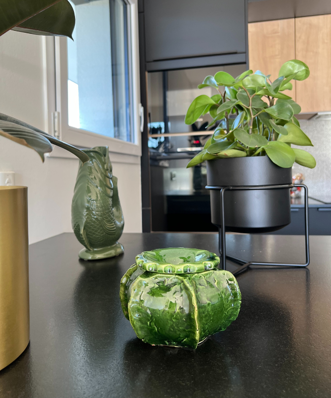Cendrier marocain vert cactus en céramique