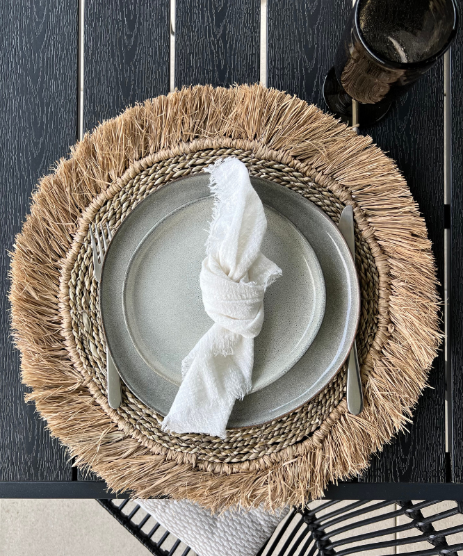Set de table raphia à franges