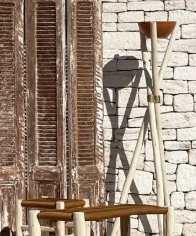 Tabouret en sabra curcuma