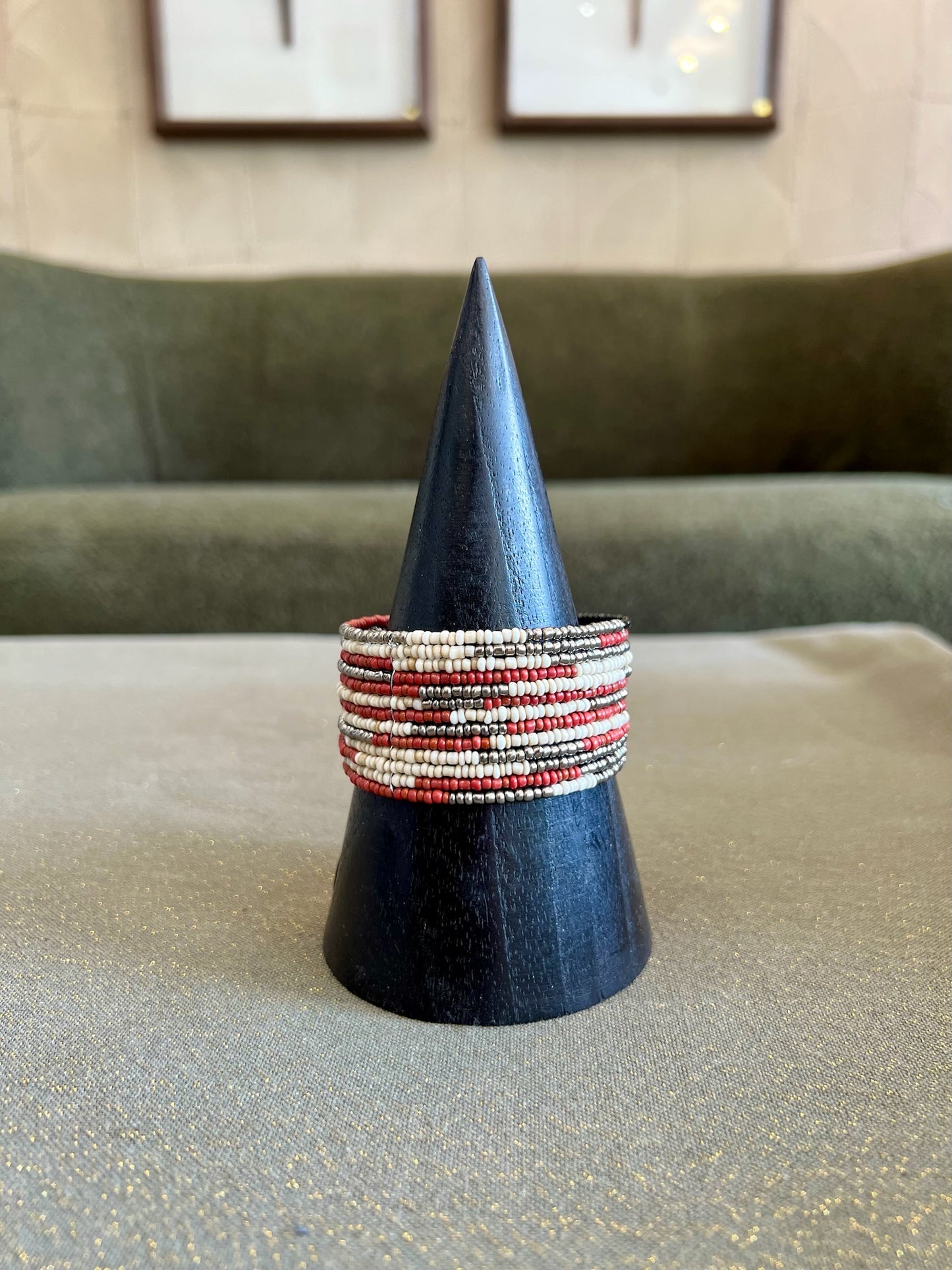 Bracelet en perles de rocailles tricolor 