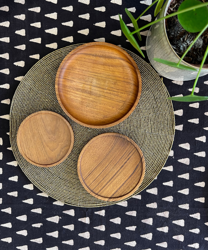 Dessous de verre en bois de teck