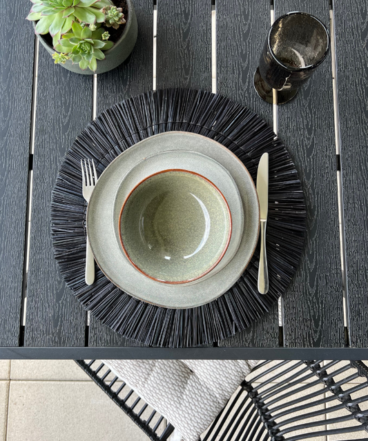 Set de table noir en fibre végétale