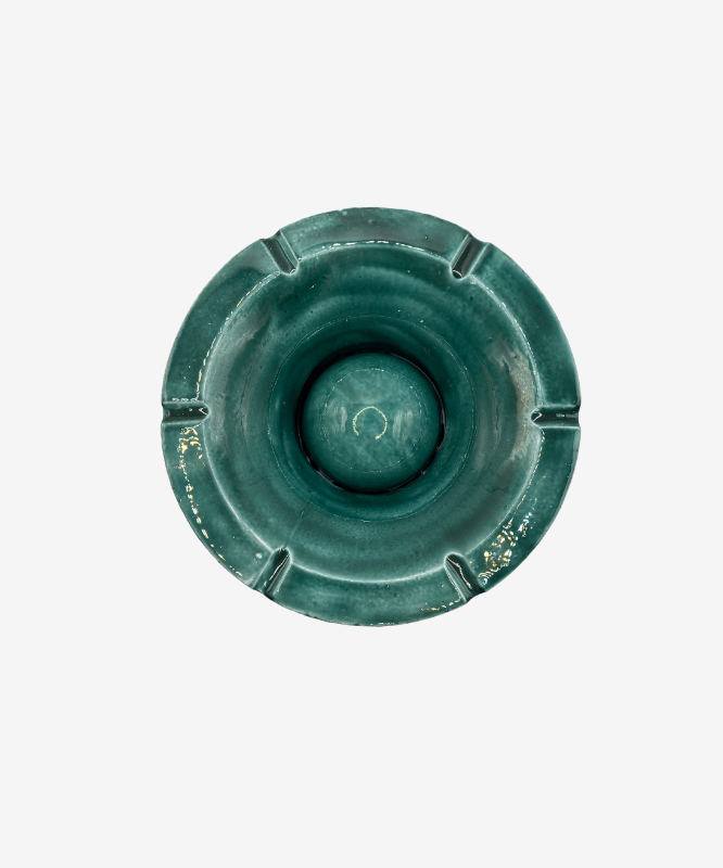 cendrier céramique turquoise