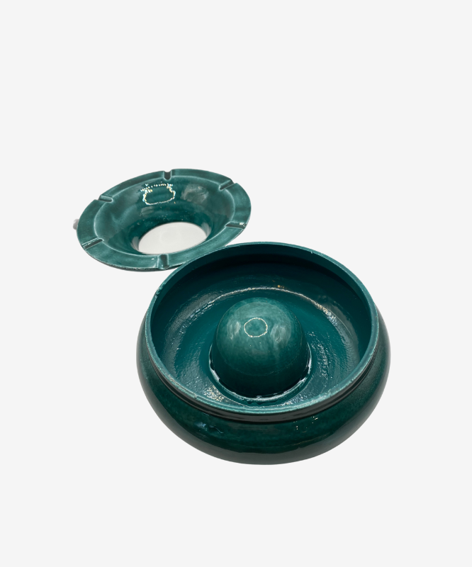 cendrier céramique turquoise
